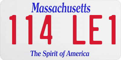 MA license plate 114LE1