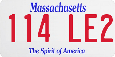 MA license plate 114LE2