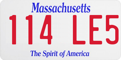 MA license plate 114LE5