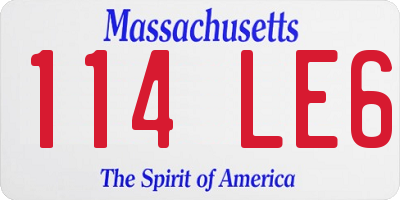 MA license plate 114LE6