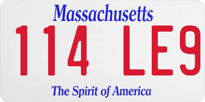 MA license plate 114LE9
