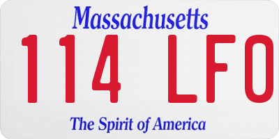 MA license plate 114LF0