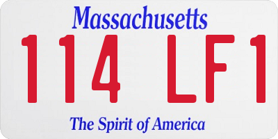 MA license plate 114LF1