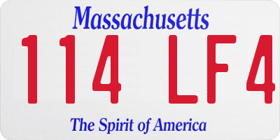 MA license plate 114LF4