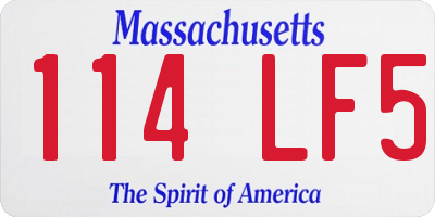 MA license plate 114LF5