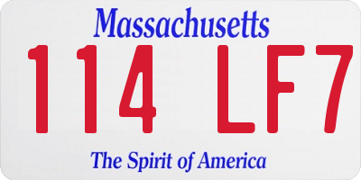 MA license plate 114LF7