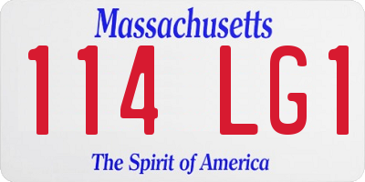 MA license plate 114LG1