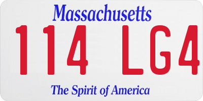 MA license plate 114LG4