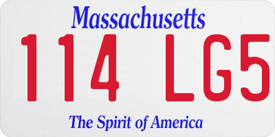 MA license plate 114LG5