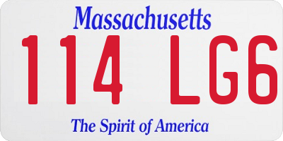 MA license plate 114LG6