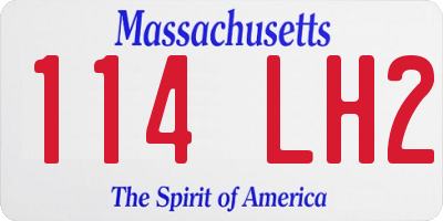 MA license plate 114LH2
