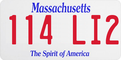 MA license plate 114LI2