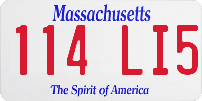 MA license plate 114LI5