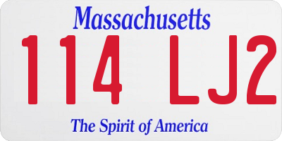 MA license plate 114LJ2