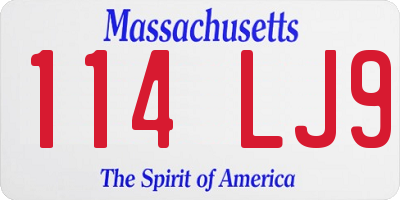 MA license plate 114LJ9