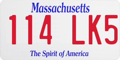 MA license plate 114LK5