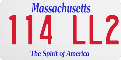 MA license plate 114LL2