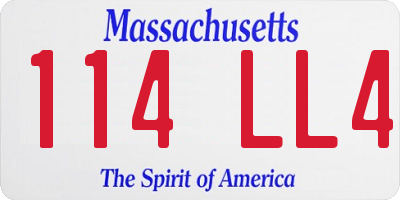 MA license plate 114LL4