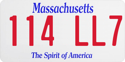 MA license plate 114LL7