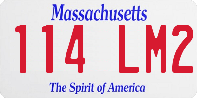 MA license plate 114LM2