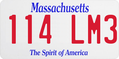 MA license plate 114LM3