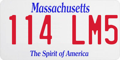 MA license plate 114LM5