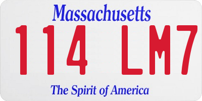 MA license plate 114LM7