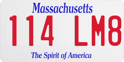 MA license plate 114LM8