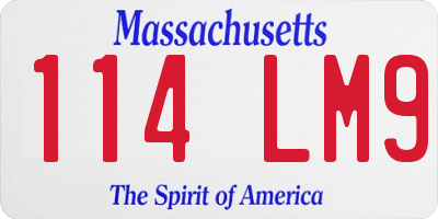 MA license plate 114LM9