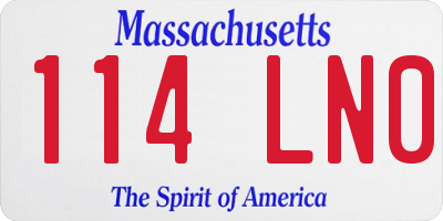 MA license plate 114LN0