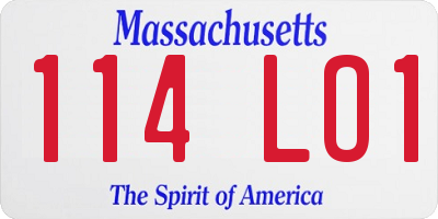 MA license plate 114LO1