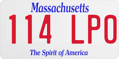 MA license plate 114LP0