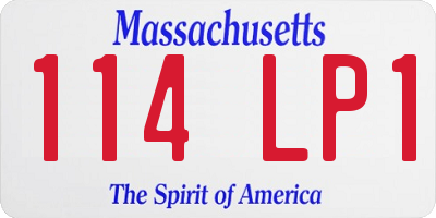 MA license plate 114LP1