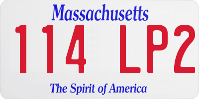 MA license plate 114LP2
