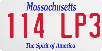 MA license plate 114LP3
