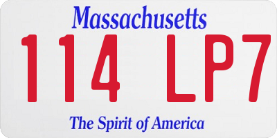MA license plate 114LP7