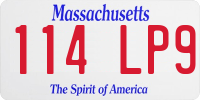MA license plate 114LP9