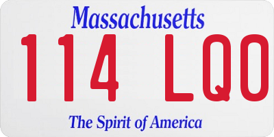 MA license plate 114LQ0