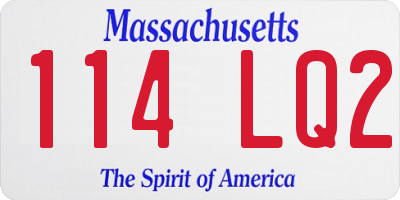 MA license plate 114LQ2
