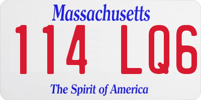MA license plate 114LQ6
