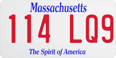 MA license plate 114LQ9