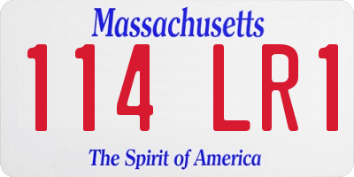 MA license plate 114LR1