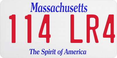 MA license plate 114LR4