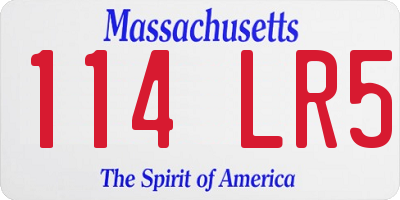 MA license plate 114LR5