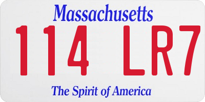 MA license plate 114LR7
