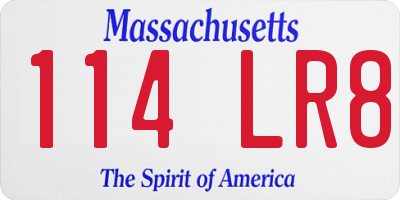 MA license plate 114LR8