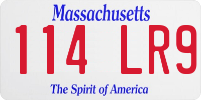 MA license plate 114LR9
