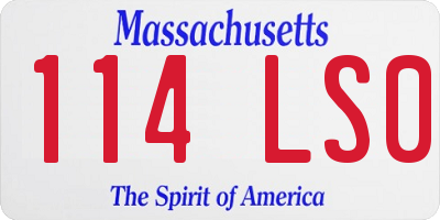 MA license plate 114LS0