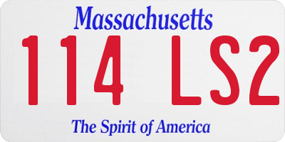 MA license plate 114LS2