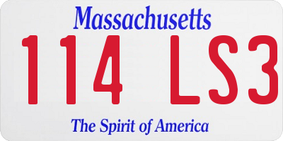 MA license plate 114LS3